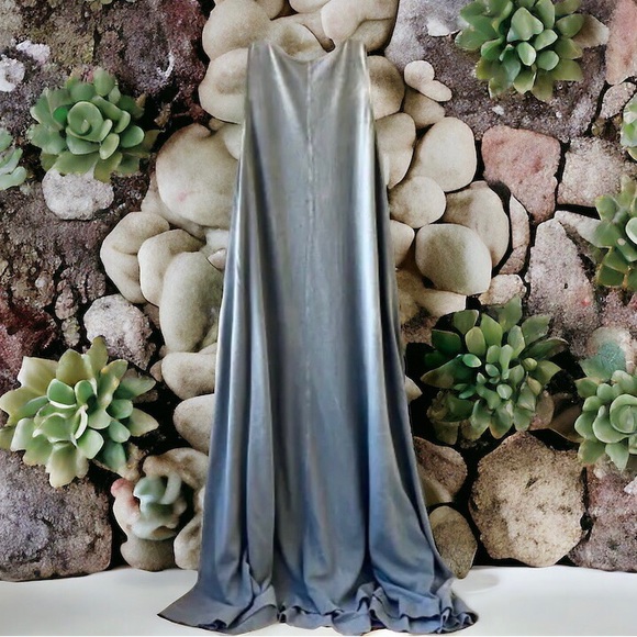 Zara Green T-shirt Tunic Sleeveless Swing Dress Knit Midi Pockets - Picture 16 of 16